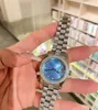 Nouveau Femmes Automatique Sport Mécanique Date Montre-Bracelet Pierres Précieuses Horloge En Acier Inoxydable Géométrique Carré Diamant Montre Glace Bleu Cadran Étanche