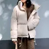 Kvinnor Trenchrockar Beige Coat Women Winter Down Jacket Bomull vadderade parka kläder 2022 quiltade tunga varma snöjackor modebrun