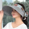 Cappelli a tesa larga Cappello da sole Protezione estiva femminile Cappellino da bici da viaggio anti-UV Cappellino da donna alla moda con protezione solare casual H3189