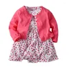 衣料品セット生まれの女の赤ちゃん夏の短袖ジャケットスーツ幼児漫画プリントフラワーボディコットン衣装