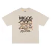 Ouyang Nana's Tee Galery Dept Migos Letterged Printed High Street Vintage Short Sleeve T-Shirt