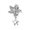 Se adapta a pulseras Pandora Pulpo de plata Delfín Camaleón Perlas de concha Perlas sueltas de cristal Encantos para venta al por mayor Diy Collar europeo Accesorios de joyería