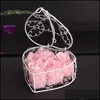 Andere feestelijke feestbenodigdheden Rose Soap Flower Petal met Iron Basket Valentine Heart Roses Geschenkdoos Wedding Birt HomeIndustry Dhnhb