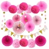 Décoration de fête 20pcs Halloween suspendus ventilateurs en papier guirlandes de fleurs ficelle fanion pour mariage anniversaire Fiesta mexicain 220901