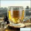 Mugs 1 Pcs Heat-Resistant Double Wall Beer Coffee Cup Set Handmade Creative Mug Tea Glass Whiskey Cups Drinkware Wholesale 537 Drop D Dhr2K