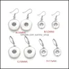 Charm Noosa Chunks Sier Color Snap Button Earrings 12Mm 18Mm Dangle For Women Jewelry Drop Delivery 2021 Dhseller2010 Dhbs4
