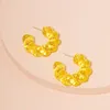 Pendientes de aro Ujbox Fashion Green Yellow Acrylic Resin For Women Texture Party Holiday Accesorios enteros Bulk1078577