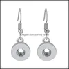 Charm Noosa Chunks Sier Color Snap Button Earrings 12Mm 18Mm Dangle For Women Jewelry Drop Delivery 2021 Dhseller2010 Dhbs4