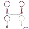 Favore di partito Mti Colori Braccialetti Chiavi Catena Pu Braccialetti avvolgenti in pelle Portachiavi Nappa Charms Bracciale Fibbie Vendita 12 29Qha L1 Drop Dhjqq