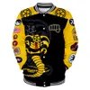 Cobra-patroon Herenjack Sweatshirt Honkbalshirt met ronde hals voor heren