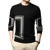 Sweaters de hombre Fashion High End Designer Brand Mens Knit Black Wool Suéter Crew Neck Autum Winter Casual Jumper Clothen 220901