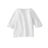 의류 세트 7518 베이비 옷 한국 만화 M 모자 긴 소매 흰색 티셔츠 걸 220830