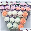 Presentförpackning 22 cm Bow Flower Cone Paper Rhinestone Candy Box Decoration Creative Wedding Party Favors Gift Case Ornament Flowers 1xya G2 DHY9V