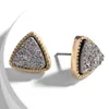 stud druzy drusy أقراط الذهب المثلث المثلث هندسة الحجر stud stud incs