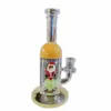 Nargile mini cam bong ile Noel Baba Perc Noel küçük cam bongs ile kase aksesuarları Noel festival baskısı