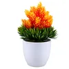 Fleurs décoratives 1Pc Simulation Arbre Pot Plantes Artificielles Bonsaï En Plastique Petite Plante Ornements En Pot Pour La Maison Jardin El Party Decor