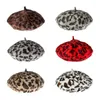 Berets Women Beret Hat vintage Leopard Print Французская зима теплая шапочка модная продукция моды