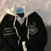 여성 재킷 아메리칸 겨울 거리 인쇄 느슨한 게으른 바람 BF 패션 브랜드 얇은 캐주얼 자수 여성 플러시 레트로 재킷 코트 220901
