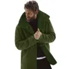 メンズジャケット冬のフリース濃い温かいアウトランナーレザー長袖毛皮ロパデホンブル衣類l220830