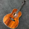 Chitarra acustica con corpo tondo personalizzato da 39 pollici Ooo in legno massello di Koa Abalone rilegatura albero della vita intarsio ombrello logo larghezza dado 45mm