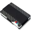 카드 소지자 새로운 탄소 섬유 신용 RFID 머니 ID 카드 홀더 탄성 밴드 미니 금속 알루미늄 월렛 J0508309I