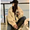 Women's Fur Faux Winter Coat Loose Casual Thick Warm Short Coats Ladies Rabbit White Pink Jacket for Women 220901