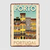 Pôsteres de viagens de pintura de metal Porto Porto Poster Metal Placa Clube de Garagem Clube de Parede Impressão Decoração de parede Decoração de lata Pôsters T220829