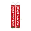 Julkoppling Santa Claus Snowman Door Curtain Banner Outdoor Merry Christmas Couplets flaggor Nyår Xmas Hanging Ornament BH7514 TYJ