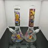Smoking Pipe Travel Tobacco Hookahs European and American hot selling thickened printed cartoon glass water bottle