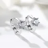 Hoop Earrings For Women Korean Fashion Silver Color Crystal Cubic Zirconia Cartilage Septum Piercing Earing Jewelry KAE094