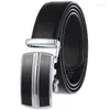 Belts Soft Belt Men Leather Automatic Buckle Thick Texture Korean Youth Business All-Match Pure Cowhide Trend Black Genuine