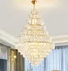 Villa hollow duplex building Pendant Lamps crystal hall spiral staircase post-modern living room hotel lobby light luxury lamp Chandelier