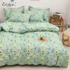 Bedding sets Globon Flower Print Bedding Set With Pillowcase Cotton Soft Comforter Duvet Cover Sets Queen King Size 4 pcs 220901