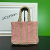 AAA Hobo Shoulder tote bag Designer Luxury small Raffia Pink Striped Natural Raphiabast handbag fashion woman totes cross body Satchel beach shopping bags purses