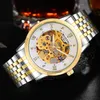 Montres-bracelets pour hommes en acier inoxydable de créateur de montres en cuir mécanique automatique montre-bracelet étanche Reloj de Lujo pour homme de haute qualité avec boîte