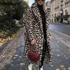 Women039s меховой фальшивый мех роскошные модные леопардовые леопардовые длинные плюшевые куртки.