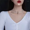 Choker 르네상스 스타일 더블 스트랜드 가조