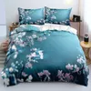 Ensembles de literie Ensembles de housse de couette classiques fleur bleu or roi reine double double housses de couette taies d'oreiller linge de lit ensemble de literie 260x220 cm 220901