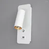 Lampes murales LED intérieure avec interrupteur USB Charge lumière 7W blanc noir éclairage pour la maison chevet escalier applique Luminaria