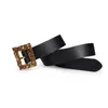 Ремни моды Женская винтажная ремешок металлическая штифт кожа для женщин -дизайнерские дизайнерские сексуальные лостовые изделия с широкой талией BL514