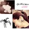 Estudos de Halloween Decoração Trajes de Halloween para mulher 3D Creepy Black Spider Earrings Haloween Party DIY 220901