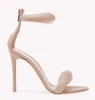 Luxury Gianvitos Bijoux Sandali Scarpe Donna Rossis Cinghie imbottite Nude Oro Pelle nera Tacchi alti Cerniere con logo inciso Sexy Gladiatore Sandali EU35-43