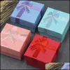 Gift Wrap 4X4Cm Small Jewelry Ring Box Present Case Bowknot Decoration Organizer First Ornament Packing Boxes Necklace Portable 0 35M Dhvyu