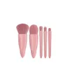 Ravel make -upborstels Zet professioneel met spiegel 5 -stks draagbare kleine make -up borstel voor gezicht eye wenkbrauw blos en lipgloss