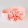 Pasy Big Ribbon Bow Band Belt szerokie talia Wysoka Elastyczna Paliw Ożywce Kwiatowe Cummerbunds Sashes Sea Sweet