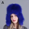 Beretti Cappelli da bombardiere in pelliccia naturale per donne inverno caldo soffice auricolare cappa con cappellino russo di lusso