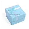 Storage Boxes Bins Cute Womens Jewelry Box Exquisite Mticolour Bow Square Paper Ornaments Storage Container Party Gift Boxes New Arr Dhiu5