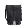 Bolsas de noite Super vintage Bohemian Fringe Messenger Crossbody Bag Pu Leather Women Tassel Boho Hippie Gypsy Feminino Bolsas