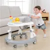 Baby Walker med 6 Mute Rotating Wheels Anti Rollover Multifunktionell Child Walker Seat Walking Aid Assistant Toy0-18M259R