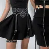 bustiers corsets شخصية داكنة الجلود الجلدية قابلة للتعديل خماسي النجوم الحزام طماق
